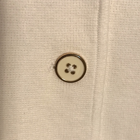 Talbots Crisp White 100% Cotton Coatigan Blazer with Button Detail - Picture 5 of 6